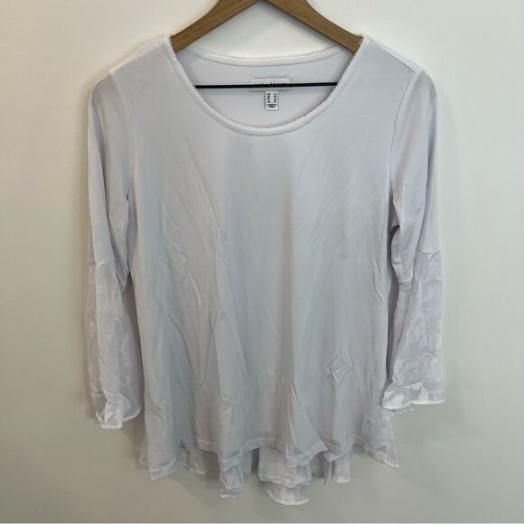 NWOT Susan Graver Top/Clipped Peplum and Sleeves | Size S - Picture 2 of 8